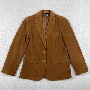 Breckenridge Vintage Corduroy Blazer Womens 10 Brown Cotton Jacket Academia Work